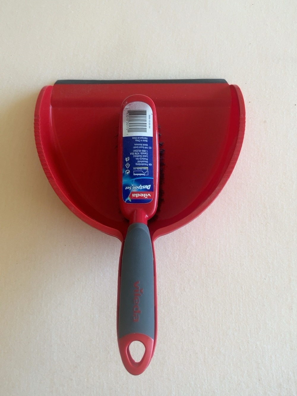 Red Dustpan and Brush Set - Compact Home Cleaning